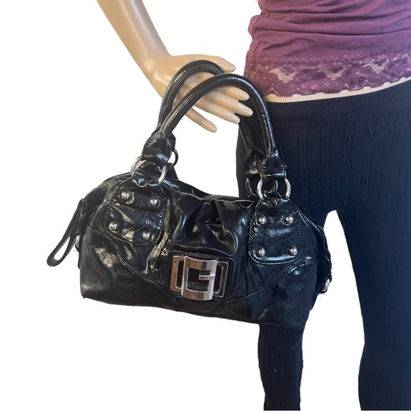 Guess Handbags - Guess Shiny Black Handbag/Purse